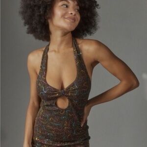 NWT UO Gemma Sparkly Mini Dress M